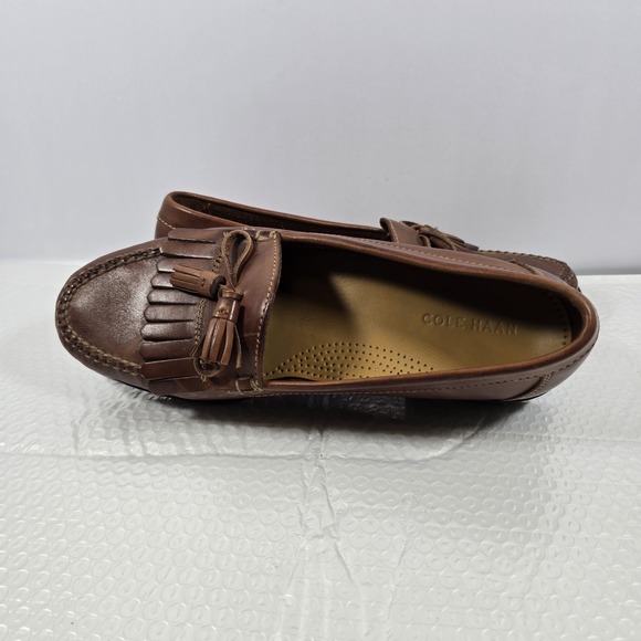Cole Haan Men 11M Brown Leather Classic Comfort Dress SlipOn Tassel Fringe Shoe - Picture 6 of 10